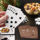 Bruin rustieke baksteen voeg naam letter jaardatum pokerkaarten (Insitu)