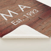 Bruin rustieke baksteen voeg naam letter jaardatum sherpa deken (3/4)