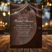 Bruin rustieke boomlichten Vrijgezellenfeest Kaart