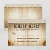 Bruin rustieke landelijke stijl bruiloft RSVP met  (Voorkant / Achterkant)