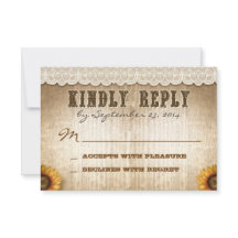 Bruin rustieke landelijke stijl bruiloft RSVP met 