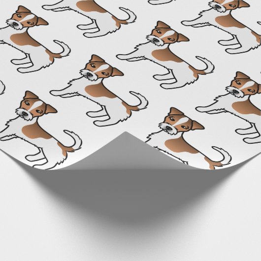 Bruin ruw coatingspatroon Jack Russell Terrier Dog Cadeaupapier (Hoek)