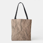 Bruin ruw gemalen kringlooppapiertextuur tote bag (Achterkant)