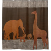 Bruin Safari Oerwoud dierentuin Douchegordijn (Voorkant)