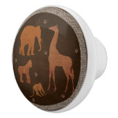 Bruin Safari Oerwoud dierentuin Keramische Knop (Rechts)