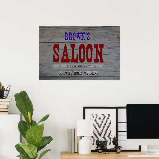 Bruin Saloon Poster (Thuiskantoor)