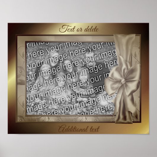 Bruin Satijn Bow Lijst Creëer Uw Eigen Foto Poster (Voorkant)