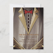 Bruin Satin & Ivory Flower Bachelor-uitnodiging (Voorkant)