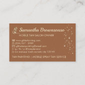 Bruin Schattige Goud Elegante Kalligrafie Tan Spra Visitekaartje (Achterkant)