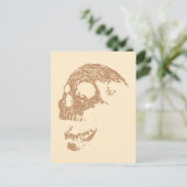 Bruin schedelontwerp. briefkaart (Staand voorkant)
