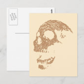 Bruin schedelontwerp. briefkaart (Voorkant / Achterkant)