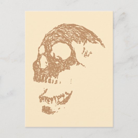 Bruin schedelontwerp. briefkaart (Voorkant)