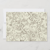 Bruin-schetsende zwenkbloemen op het Ivory Weddens Kaart (Achterkant)