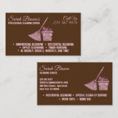 Bruin schoonmaken Maid Janitorial mouszing Visitekaartje (Voorkant / Achterkant)