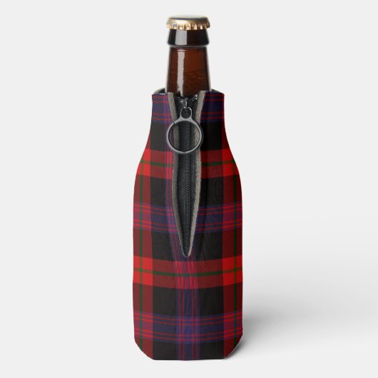 Bruin Schots Clan Tartan Plaid Patroon Flesjeskoeler (Fles Achterkant)