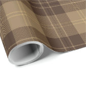Bruin Schots patroon met tartan Cadeaupapier (Rol Hoek)