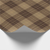 Bruin Schots patroon met tartan Cadeaupapier (Hoek)