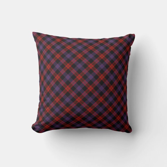 Bruin Schots Sierkussen van LAN Tartan (Voorkant)