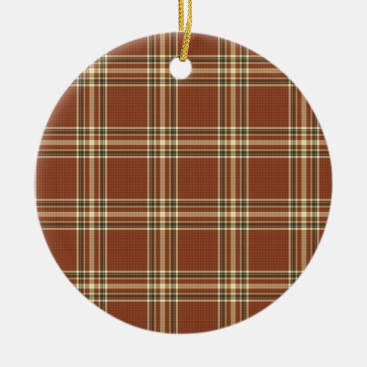 Bruin Schotse Plaid Ornament (Voorkant)