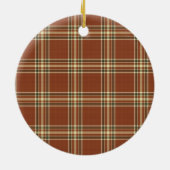 Bruin Schotse Plaid Ornament (Achterkant)