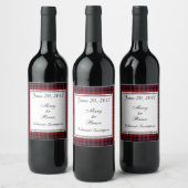 Bruin Scottish Wedding Wine Label Wijn Etiket (Flessen)