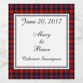 Bruin Scottish Wedding Wine Label Wijn Etiket (Enkel label)