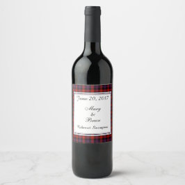 Bruin Scottish Wedding Wine Label Wijn Etiket