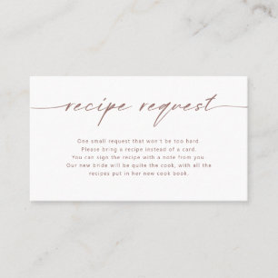 Bruin Script Bridal Recipe Request Kaart Visitekaartje