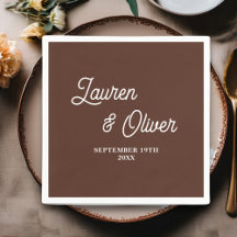 Bruin Script minimalistische bruiloft