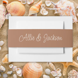 Bruin Script Trouwnamen Uitnodigingen Wikkel