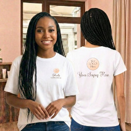 Bruin Script Werknemersnaam Zakelijk Logo Wimpers T-shirt
