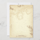  bruin scrollblad beige vrijgezellenfeest kaart (Achterkant)