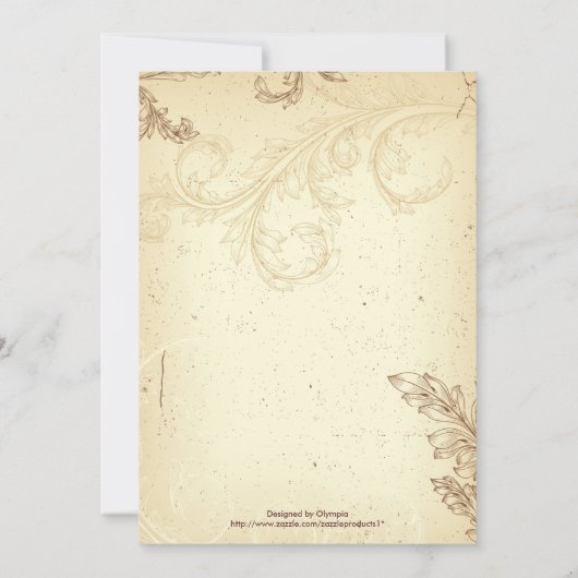  bruin scrollblad beige vrijgezellenfeest kaart (Achterkant)