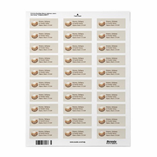 Bruin Seashell Return Address Labels (Full Sheet)
