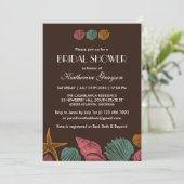 Bruin Seashells Uitnodiging tot het beach bruildin (Staand voorkant)