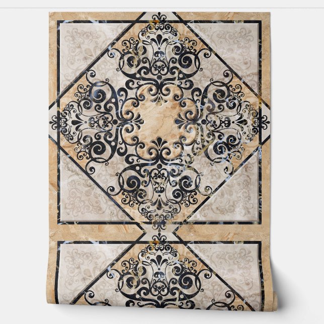  Bruin Sepia  Tegel 4 Behang (Afrollen)