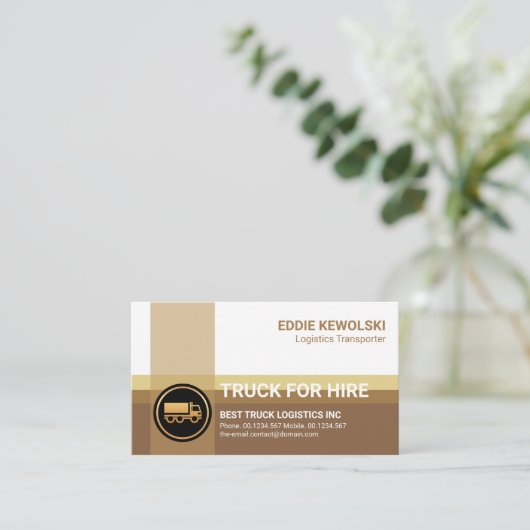 Bruin Shade Logistics Crisscross Highway Transport Visitekaartje (Staand voorkant)