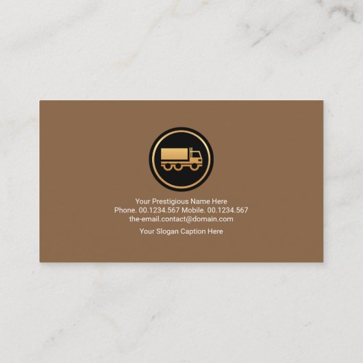 Bruin Shade Logistics Crisscross Highway Transport Visitekaartje (Achterkant)