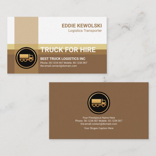 Bruin Shade Logistics Crisscross Highway Transport Visitekaartje (Voorkant / Achterkant)