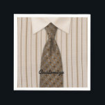 Bruin Shirt en Stropdas Mannen Suit Napkins Servet<br><div class="desc">*Pas uw servetten aan door tekst toe te voegen.</div>