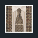 Bruin Shirt en Stropdas Mannen Suit Napkins Servet<br><div class="desc">*Pas uw servetten aan door tekst toe te voegen.</div>