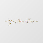 Bruin Signature schoner eenvoudig naam schrift Raamsticker (Vel)