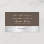 Bruin Silver Decor Cute Roos Flower with Monogram Visitekaartje (Achterkant)