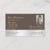 Bruin Silver Decor Roos Flower with Logo and Photo Visitekaartje (Achterkant)