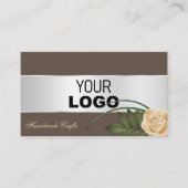 Bruin Silver Decor Roos Flower with Logo and Photo Visitekaartje (Voorkant)