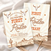  Bruin Sinaasappel 1e Rodeo Verjaardag Kaart