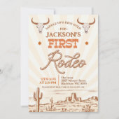  Bruin Sinaasappel 1e Rodeo Verjaardag Kaart (Voorkant)