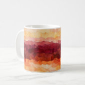 Bruin Sinaasappel Abstract patroon Koffiemok (Voorkant links)