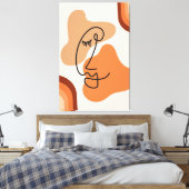Bruin, Sinaasappel en Rood Vette Abstracte Illustr Canvas Afdruk (Insitu (Slaapkamer))