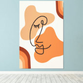 Bruin, Sinaasappel en Rood Vette Abstracte Illustr Canvas Afdruk (Insitu (Houten vloer))